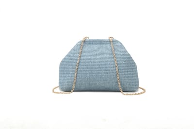 Giuliano kunststof raffia schoudertas Becky - Dames - Blauw