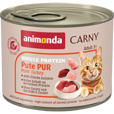 6x200g Single Protein Adult puur Kalkoen animonda Carny Kattenvoer