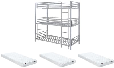Vente-unique Stapelbed metaal zilverkleurig 90 x 190 cm