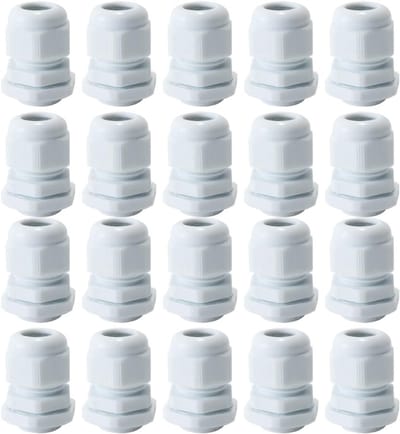 20 Stuks M20 Kabeldoorvoeren, IP68 Waterdichte Gaskets voor 6mm-12mm Kabels, Duurzame Plastic Nylon Grommets voor Buitengebruik
