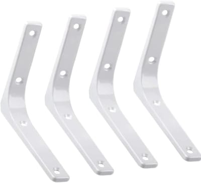 Hoeksteun voor Planken - Metalen Hoekbeugel voor Wandmontage - 100mm x 100mm, Set van 4, Wit Afgewerkt, Sterk en Duurzaam