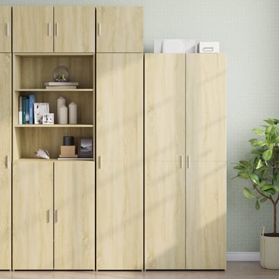 vidaXL - Opbergkast - smal - 40x42,5x225 - cm - bewerkt - hout - sonoma - eikenkleurig