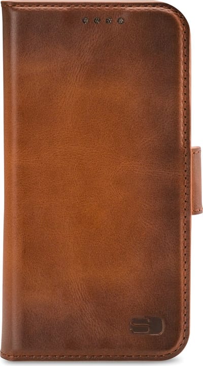 Apple iPhone 13 Mini Hoesje - Senza - Desire Serie - Echt Leer Bookcase - Burned Cognac - Hoesje Geschikt Voor Apple iPhone 13 Mini