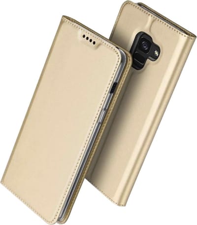 Hoesje geschikt voor Samsung Galaxy S9 - Kunstlederen Wallet - Goud met Siliconen Houder - Portemonee