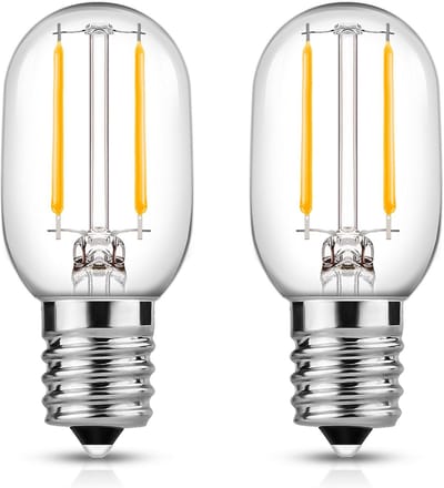 2x E14 LED Lampjes 1W Warm Wit | Dimbaar Koelkastlampje Vervanger 10W | 2700K Mini Gloeilamp