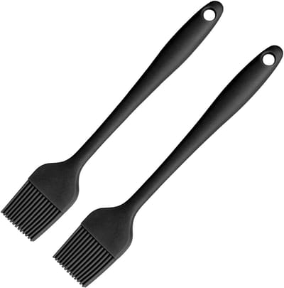 2 stuks 21 cm bakkwasten, bakkwast siliconen, penseel keuken, siliconen kwast, zwarte siliconen kwast, grillkwast, grillkwast, bakborstel, vaatwasmachinebestendig, voor bakken, grillen, koken