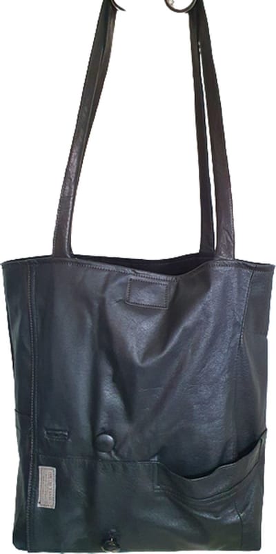 Toetie & Zo - Handgemaakte Lederen Tas - Shopper - Zwart - Schoudertas - Boodschappentas - 42x35x13