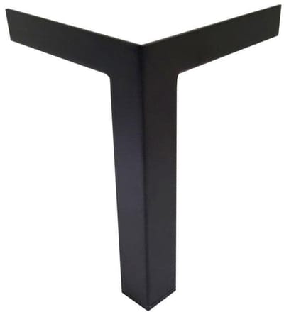 Stalen meubelpoot zwart hoek 3 bij 3 cm en hoogte 19 cm (3 x 3 cm) - Set van 4 stuks