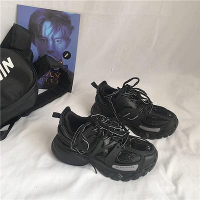 Baskets Mode Filles Automne Nouveau Design Baskets Chunky Femmes Adorables Colorées Chaussures Décontractées pour Femmes Baskets 40 noir