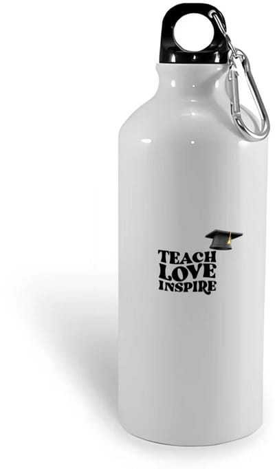 Hacebo® - teach love inspire waterfles - Docent - leraar/lerares - hogeschool - universiteit - verjaardag - cadeautje voor docent - docent artikelen - kado - geschenk - collega's - water fles - 400ML