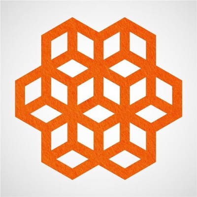 Blokjes vilt onderzetter - Oranje - 6 stuks - ø 95 mm - Glas onderzetter - Cadeau - Woondecoratie - Woonkamer - Tafelbescherming - Onderzetters Voor Glazen - Keukenbenodigdheden - Woonaccessoires - Tafelaccessoires