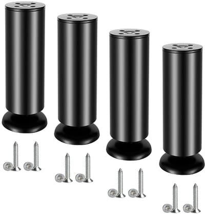 NTH products- Meubelpoten 15 cm - Set van 4 - Roestvrij Staal - Bankpoten - Vloerbescherming met Rubber - Duurzaam en Elegant Design