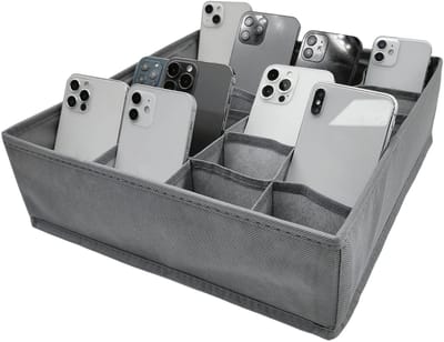 Dailygoods- Opbergdoos multifunctioneel - Opbergdoos met vakjes - Organizer voor kantoor - Organizer voor school - Vliesstof - Handig voor mobiele telefoons - Telefoonopberger