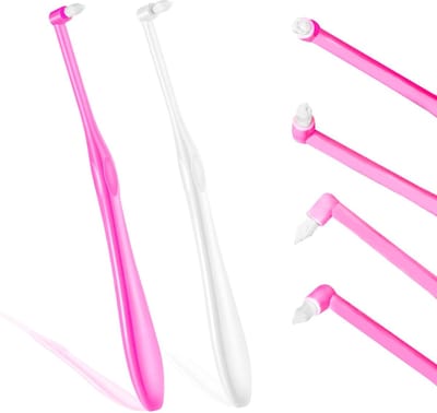 Allecto - Interdentale Tandenborstel - Orthodontische Beugels - Zachte Borstelharen - Wit/Roze Rood - Detailreiniging - Geschikt voor Tandenreinigi...