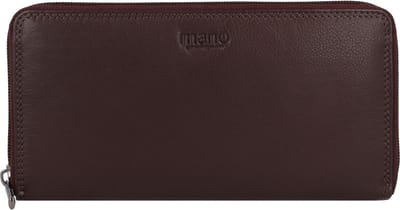 mano Donna Giulia Portemonnee Leer 20 cm - Dames - Horizontaal - dunkelbraun