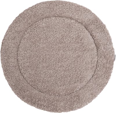 Baby's Only Boxkleed rond Snow - Parklegger - Speelkleed - Taupe - Ø90 cm - Zachte teddystof - Extra dik - Boxmatras - Tweezijdig te gebruiken