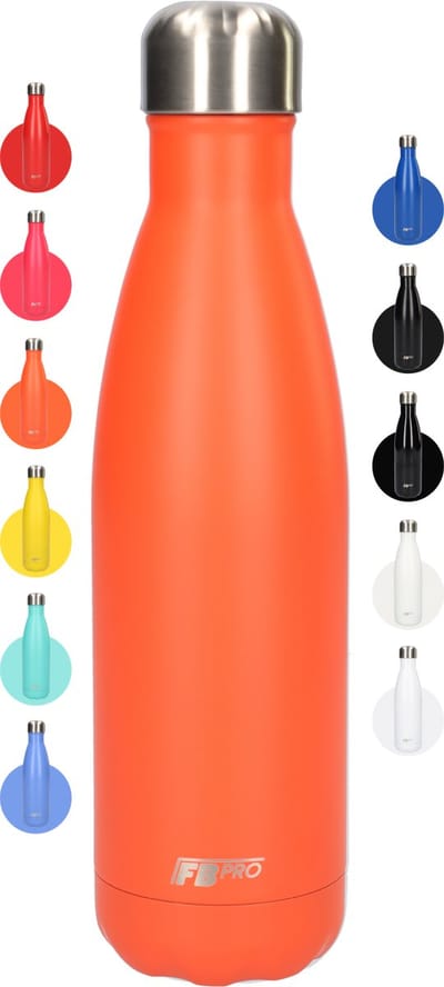 FBFS3, Thermosfles, Drinkfles, Waterfles - Modern & Slank Design - Thermos Fles voor de Warme en Koude Dagen - Dubbelwandig - Robuuste Thermoskan - 500ml - Spicy Red - Mat Rood