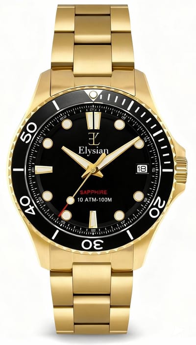 Elysian Heren horloge Goud 42mm - 316L Staal - 10ATM - Seiko - Cadeau voor man