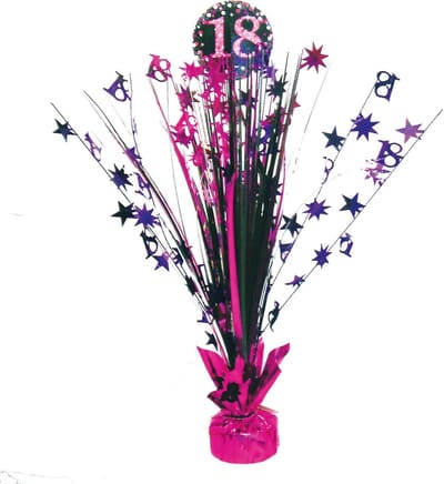 Tafeldecoratie 18 Jaar 46 Cm Zwart/roze
