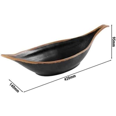 GGM Gastro (6 Stück) Blatt Schale - CROCKER - Melamin - 0,65 Liter - Braun/Terrakotta