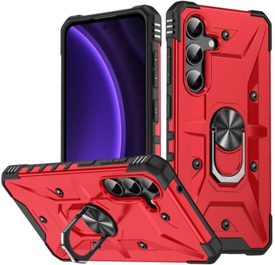 Coverup Hoesje - Geschikt voor Samsung Galaxy A26 Hoesje - Coverup Heavy Duty Ring Kickstand Back Cover - Rood