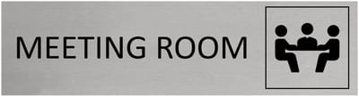 CombiCraft Aluminium deurbordje Meeting room 165x45mm met tape - per stuk