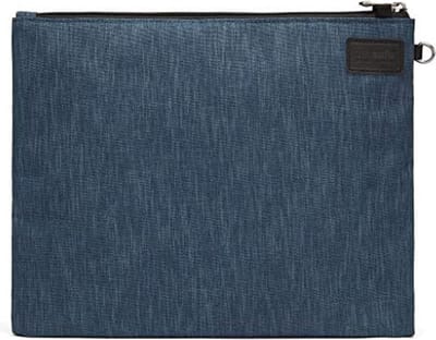 Pacsafe Portemonnee - 21 x 27 x 1 cm - Pasjeshouder - RFID-beveiligd - Scanvak - Recycled polyester - Lichtgewicht - Veelzijdig - Blauw