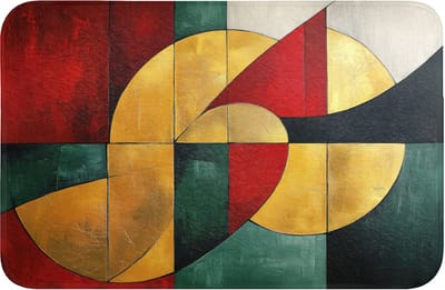 WC mat 60x40 cm - Antislip - Abstract - Kerst - Goud - Rood - Groen - Toiletmat - Vloermat - Douchemat - Toilet tapijt - Toiletmatten