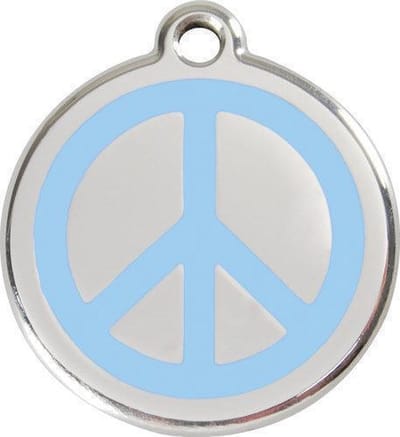 Red Dingo Hondenpenning 38 mm peace lichtblauw