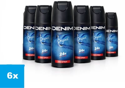 Denim Original Deodorant Spray 6 x 150 ml – 24H Bescherming – Voordeelverpakking