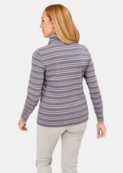 Huidvriendelijk gestreept shirt met col - meerkleurig / gestreept - Gr. 46 van Goldner Fashion