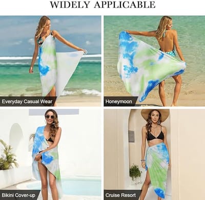Sarong Spaghetti Band Badmode Wrap, Bikini Wrap Spaghetti Band Strand Badmode Jurk, Vakantie Lange Strand Jurken Handdoek, Dames Sarong Zwem Cover Up, Trendy Lange Badmode Cover Up voor Dames