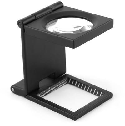 Dailygoody - Draadtellerloep - Vergrootglas met 10x vergroting - Opvouwbaar ontwerp - Zwart - Geschikt voor naaien en lezen - Ideaal voor textiel en j.