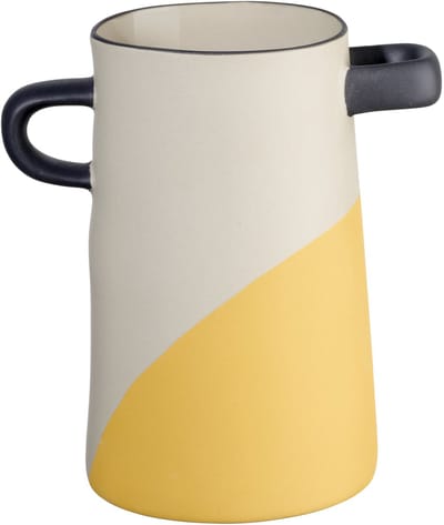ASA Selection Rayu vaas, tafelvaas, decoratieve vaas, bloemenvaas, steengoed, geel gedipt, H 17 cm, 84802130