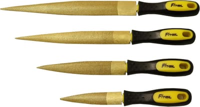 Houtvijl Set - Metaalvijl Rasp - Hout Bewerken - 4 Delige Set - 10-20cm - Geel Zwart