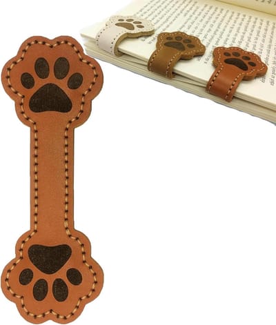 Magnetische Boekenlegger met Hondenpootjes van Leer PU, Schattige Boekenclips en Leuke Boekenaccessoires voor Boekliefhebbers, Perfect als Cadeau