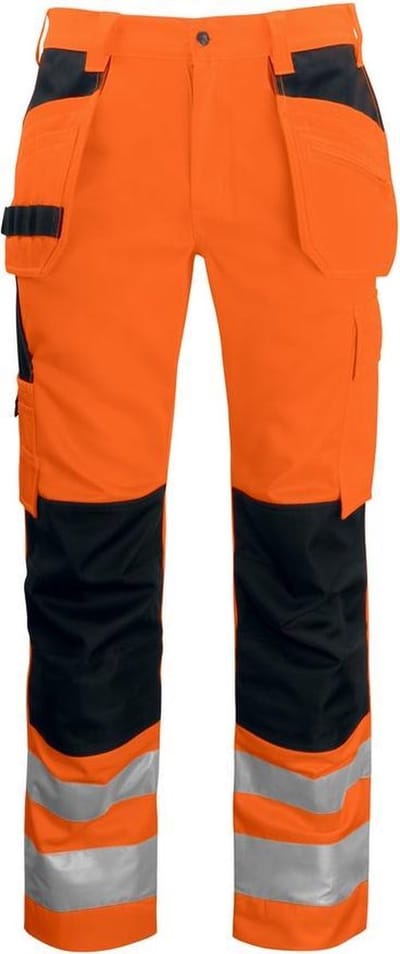 ProJob 6531 SIGNALISATIEBROEK MET KNIEZAKKEN EN SPIJKERZAKKEN EN ISO 20471 KLASSE 2 646531 - Oranje/Zwart - C42