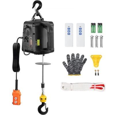 VEVOR 3 in 1 Elektrische Lier 498.95 kg Draagvermogen Kabeltakel Hefsnelheid ≥4 m/min Motorlier 7 m Hefhoogte Kabeltakel 1500 W Kabeltakel 3 Bedieningsmodi Handmatig/Bedraad/Draadloos