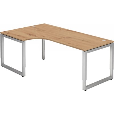 REGO 82 S | Bureau - 200 x 120 Tafelhoogte I In hoogte verstelbaar Essen-Eik/Zilver