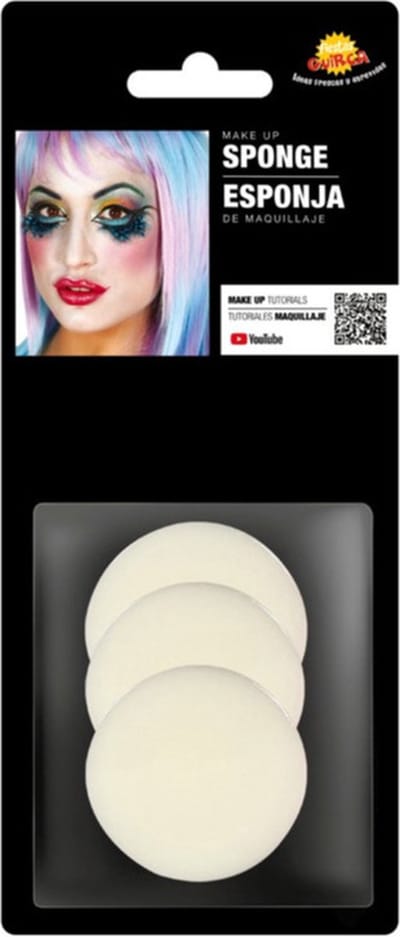 3x stuks schmink / make up sponsjes rond - Grimas sponsje rond - Schminken