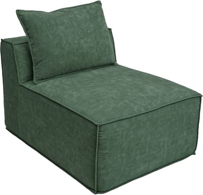 Fauteuil/accessoires voor bank MCW-O54, loungefuteuil Gestoffeerde fauteuil Middenstuk, stof/textiel (300 g/m²) 63 x 75 x 97 cm ~ groen