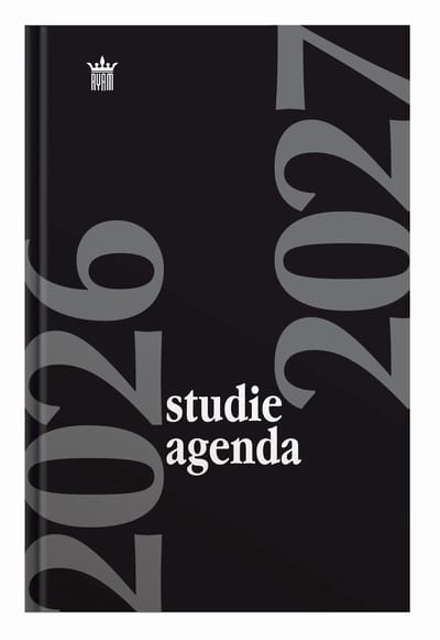 Ryam | Studie agenda Hardcover | 2026/2027 | Genaaid gebonden | 15 x 20 cm | Zwart |