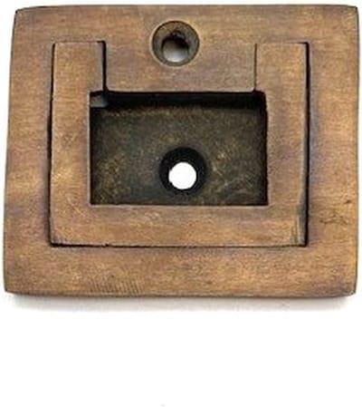 Luikgreep Messing antiek rechthoekig 49x41mm