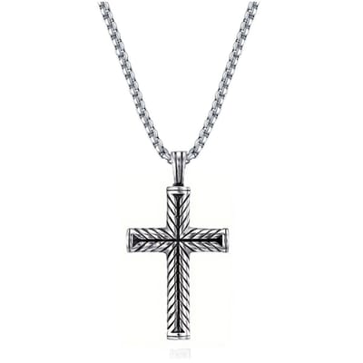 Sorprese Ketting Kruis - Special - Zilverkleurig - 60 cm - Ketting Dames en Heren - Cadeau - Model W