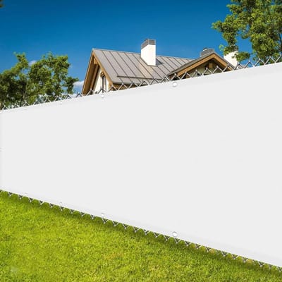 Balkon Privacyscherm - Buitenhek Tuinhek - Privacy Creëren - Waterdicht UV-bestendig - 190x425cm - Wit
