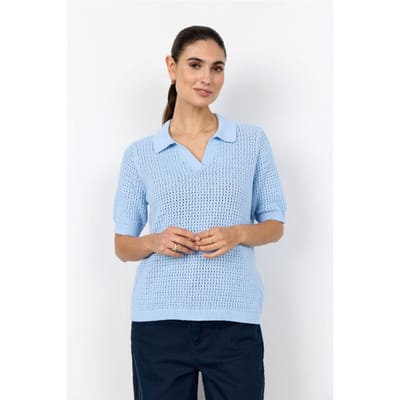Gebreide pullover met polokraag en 1/2-mouwen model 'DENEFA'