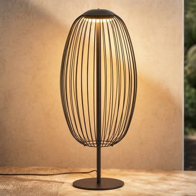 Lucande LED buiten vloerlamp Richi, zwart, hoogte 90 cm, IP44