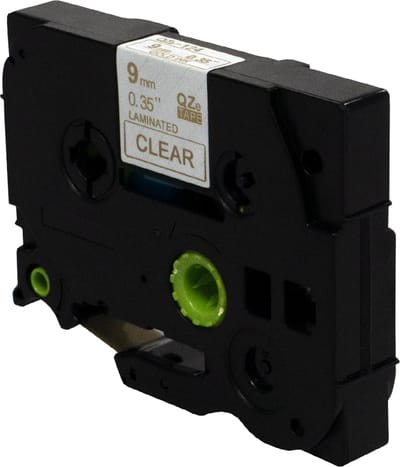 DULA Brother Compatible label tape- Tze-124 - 1 cassette - Brother P-Touch - Goud op transparant - 9mm x 8m