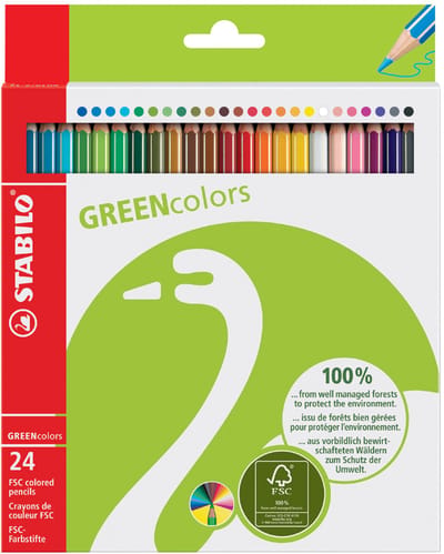 STABILO GREENcolors - FSC Gecertificeerde Kleurpotloden - Etui Met 24 Kleuren