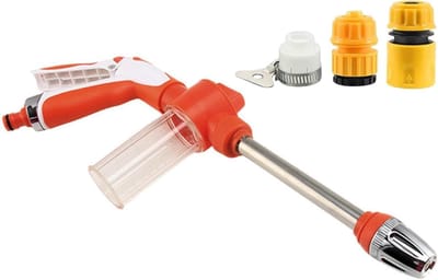 Hogedrukreiniger - Watersproeier - Auto en tuin - Verstelbare spray - 385 cm - Zwart